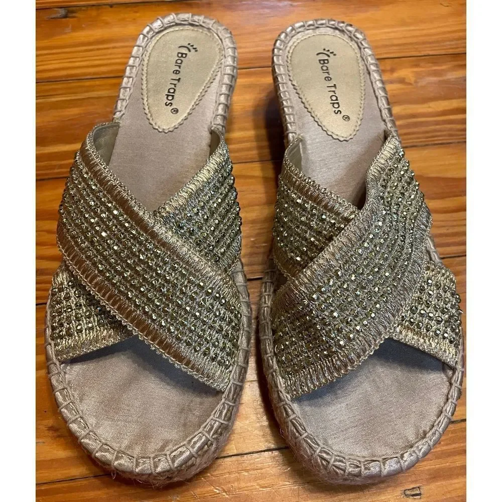 Baretraps‎ Gold Espadrilles Sandals for Women Size 6.5